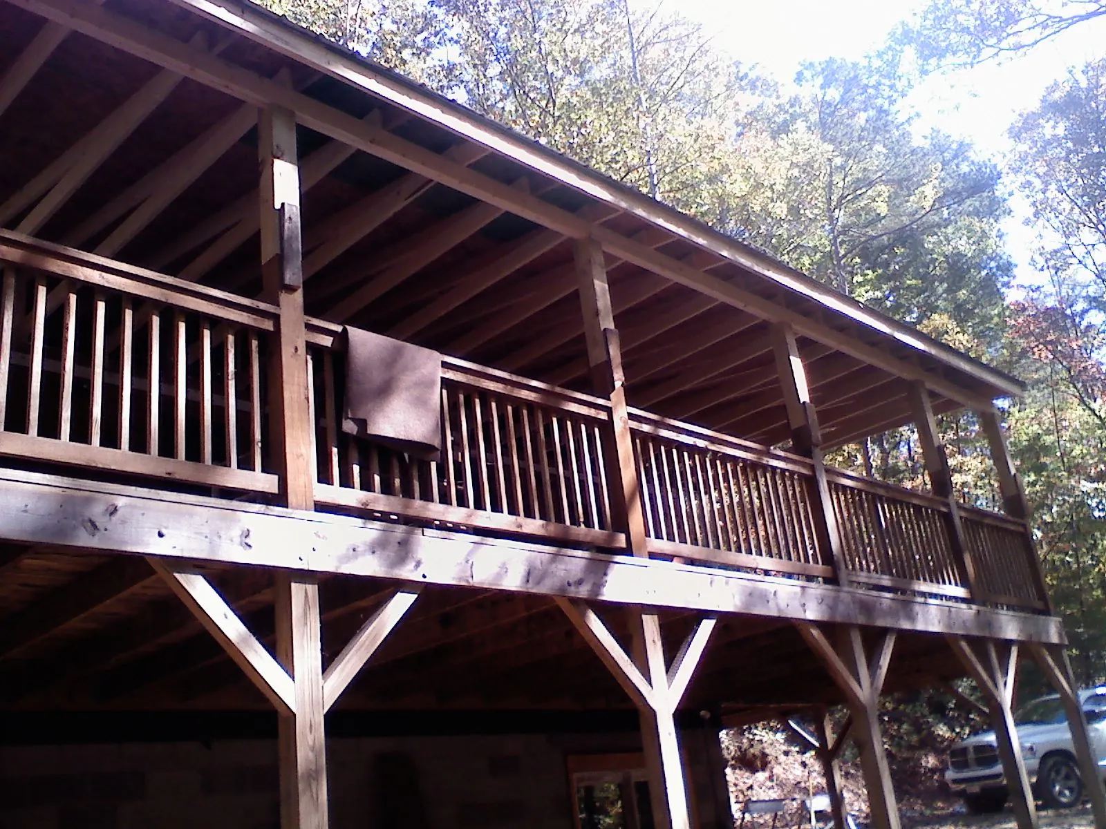Timber framing under a new elevated porch and deck — Roof Leak Repair in Kittery by Roofing Brothers